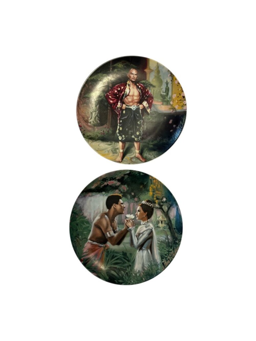 1985 Knowles The King And I Collector Plates Lot Of 2 A Puzzlement We Kiss In A